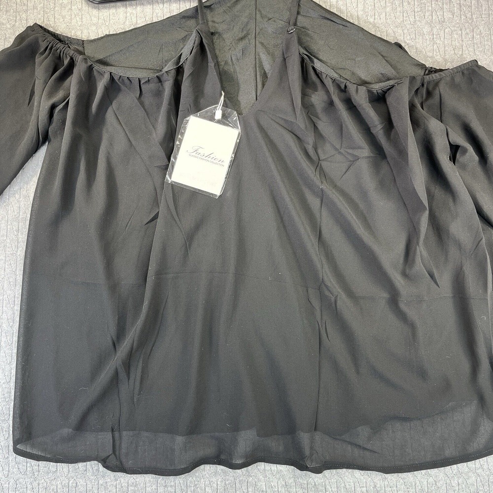 Vemvan Women's Black Sheer shirt size small new with tags gothcore relaxed fit